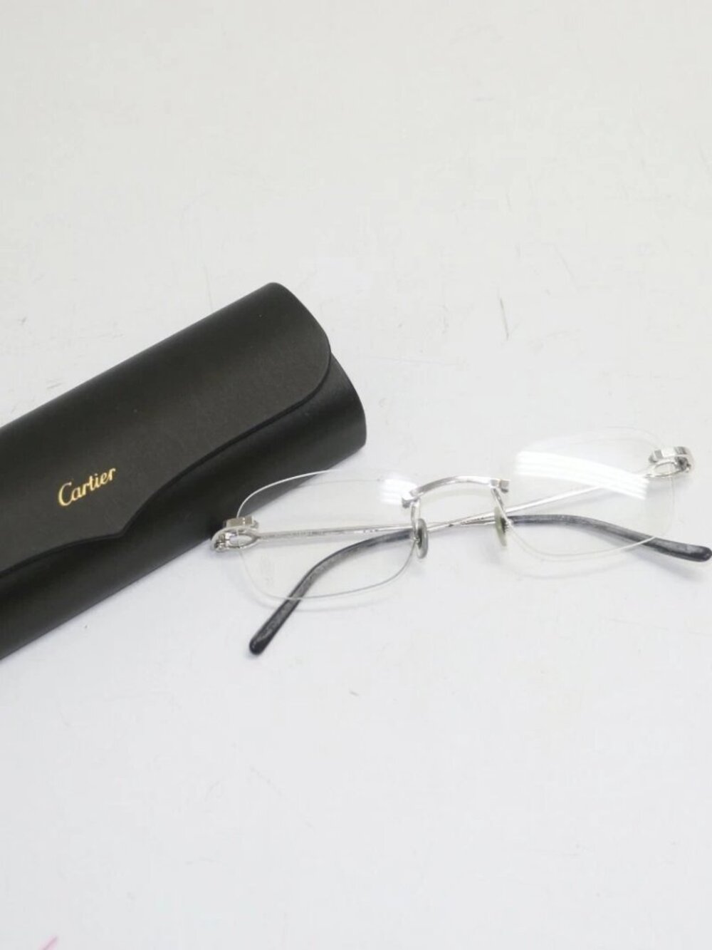 Cartier Vintage Rimless C Decor Silver Sunglasses - 140 53-20 / 5154860